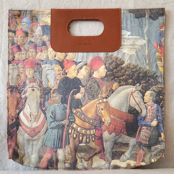 Manifattura di Signa Waxed Cotton Renaissance Print Tote - Picture 2 of 16